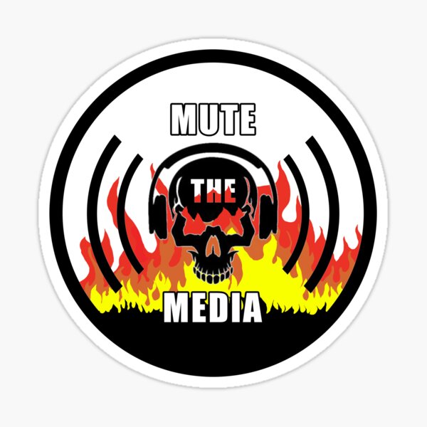 Mute the Media - Anti 4th of July Skull Emblem Sticker