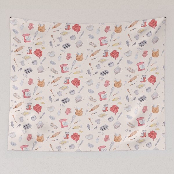 Item preview, Baking supplies pattern designed and sold by DigitalCloud.