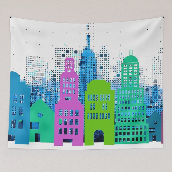 Item preview, Skycraper colorful graphic,  designed and sold by Nostrathomas66.