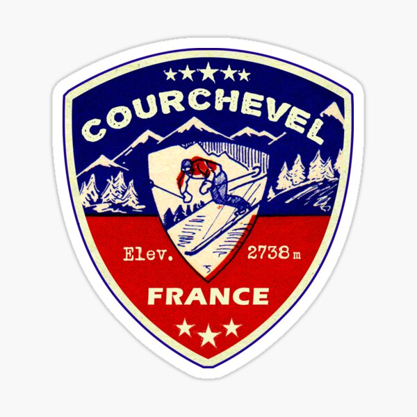 Item preview, Courchevel France Skiing Ski Mountains Skier designed and sold by DESTINATIONS DECAL.
