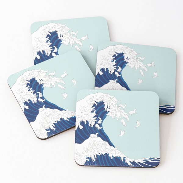 Item preview, Llama The Great Wave in Blue designed and sold by bignosework.