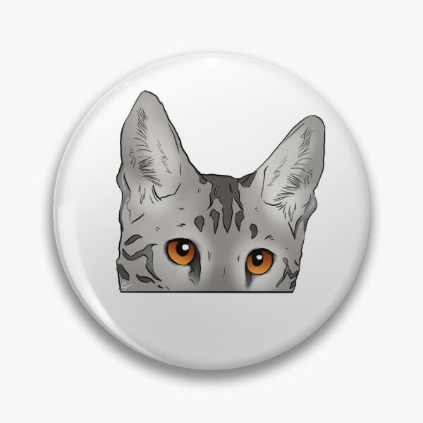 Item preview, Peeking Grey Savannah Cat (Amber) designed and sold by Carleys-Doodles.