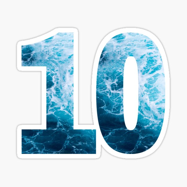 Item preview, Ocean Waves Number 10 designed and sold by LiveAndGlow.