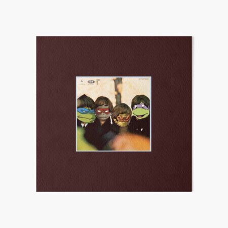 The Beatles / Teenage Mutant Ninja Turtles: Record Cover Comic Book Crossover Art Board Print