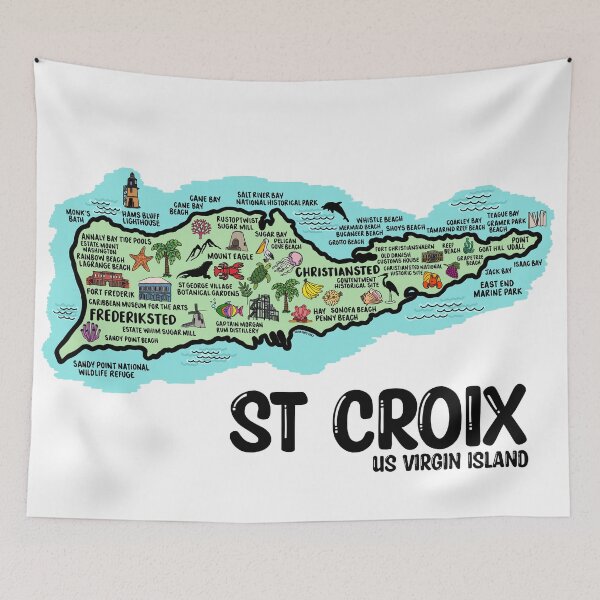 Item preview, St Croix Map Art designed and sold by fiberandgloss.