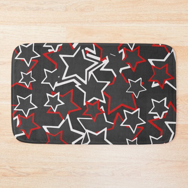 Item preview, Red and white stars pattern design with black background  designed and sold by Foziaazamkhan7.