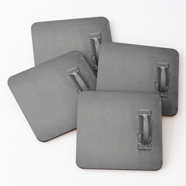 Item preview, artistic close up of closed grey metal door designed and sold by Stephen Orsillo.