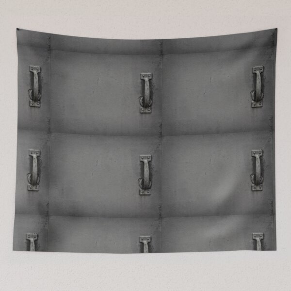 Item preview, artistic close up of closed grey metal door designed and sold by Stephen Orsillo.