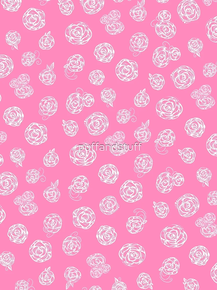 Thumbnail 3 of 3, Scarf, Pink Roses designed and sold by puffandstuff.