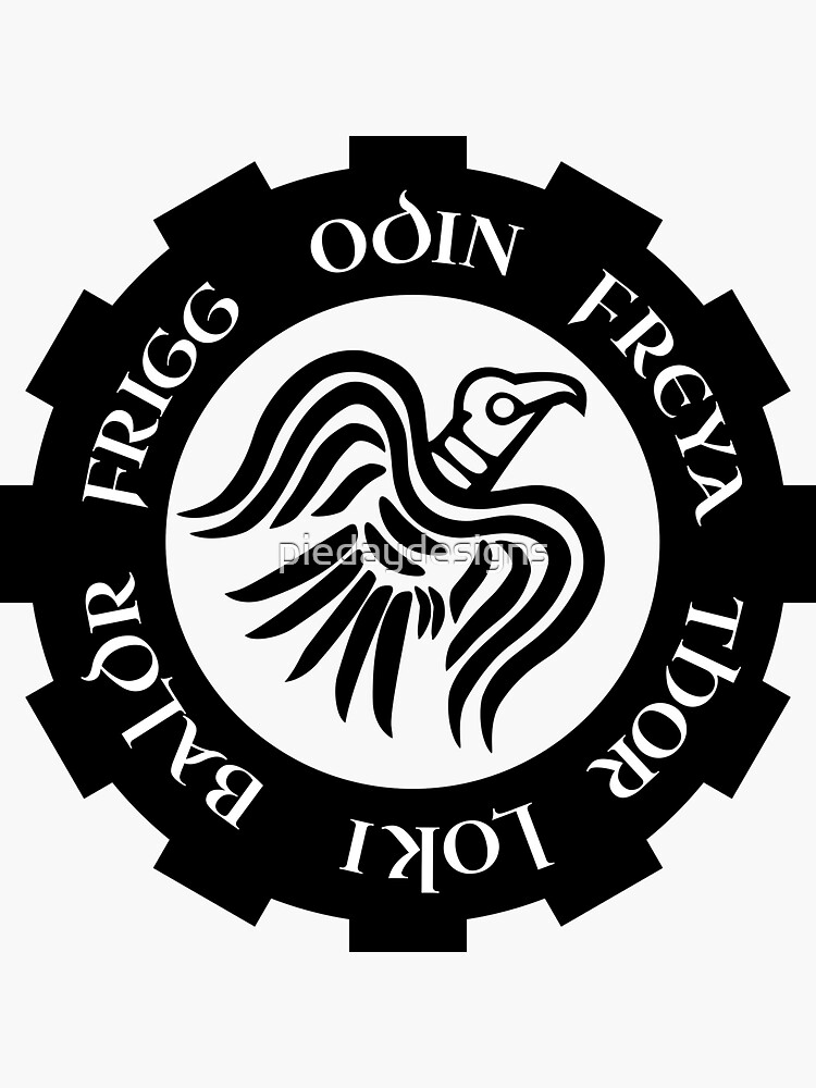 Mod viljen gåde Ironisk Raven Banner Norse Gods" Sticker for Sale by piedaydesigns | Redbubble