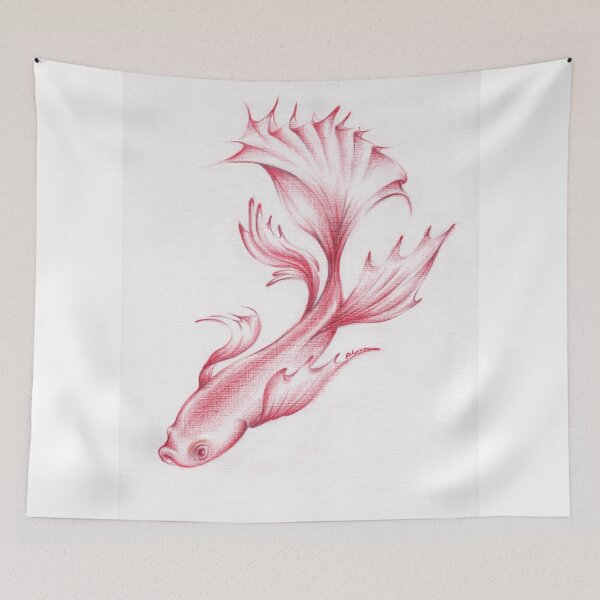 Item preview, Coral Queen - Betta Fighting Fish Drawing designed and sold by Rebecca Rees.