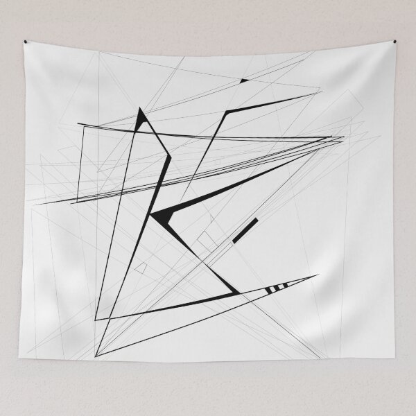 Item preview, black Abstract Geometric and perspective designed and sold by happy gift art.