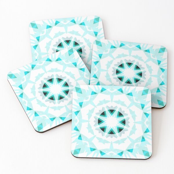 Item preview, Bright Turquoise Icy Blue Moroccan Geometric Winter Star Pattern Mosaic designed and sold by PatternPerfect.
