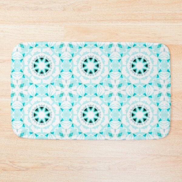 Item preview, Bright Turquoise Icy Blue Moroccan Geometric Winter Star Pattern Mosaic designed and sold by PatternPerfect.