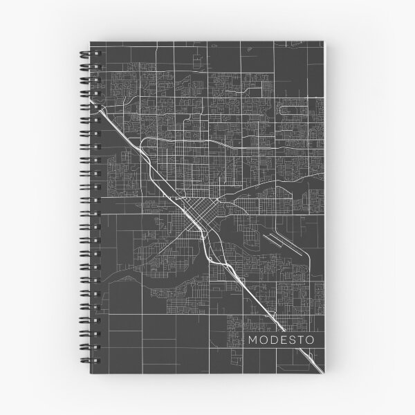 Item preview, Modesto Map, USA - Gray designed and sold by MainStreetMaps.
