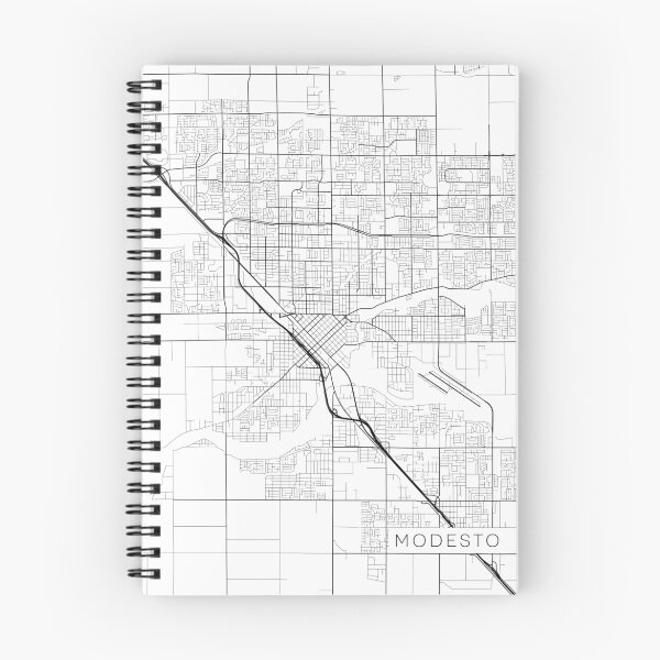 Item preview, Modesto Map, USA - Black and White designed and sold by MainStreetMaps.