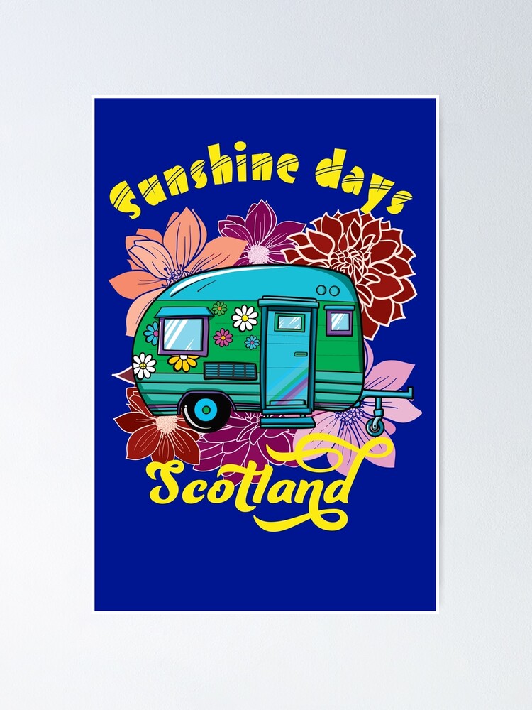 sunshine-days-scotland-caravan-camping-summer-holiday-poster-by