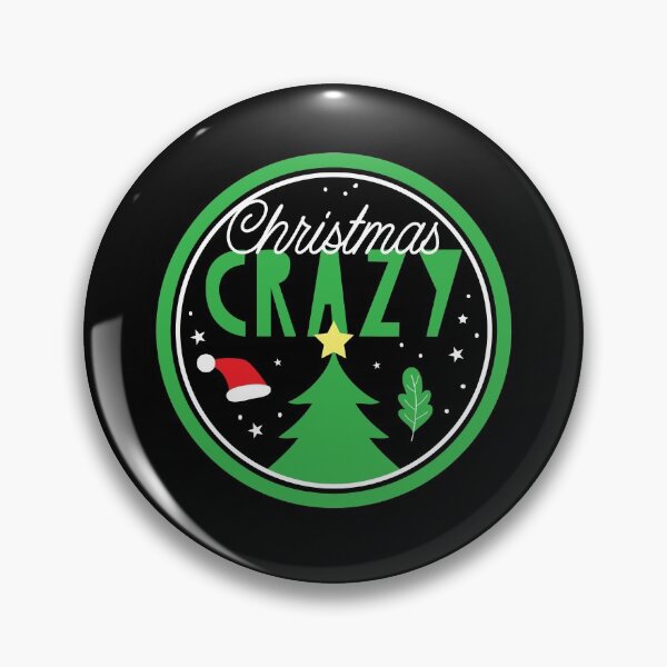 Item preview, Christmas CRAZY in a circle with xmas tree designed and sold by jazzydevil.