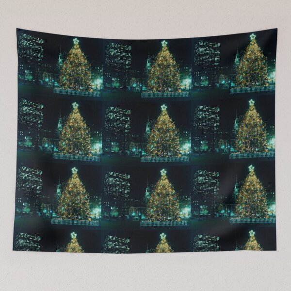 Item preview, Beautiful Colorful Christmas Tree in Boston Common at Night designed and sold by Stephen Orsillo.