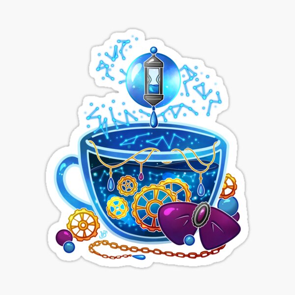 Blue Moon Teacup Sticker