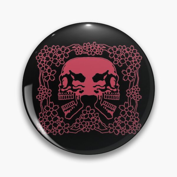 Aperçu de l'œuvre Twin Skulls et Sakura Ink Art Tattoo Retro Red créée et vendue par Ebayson74.