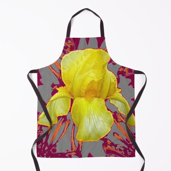 Item preview, YELLOW IRIS FLORAL GREY PATTERN ABSTRACT designed and sold by sharlesart.