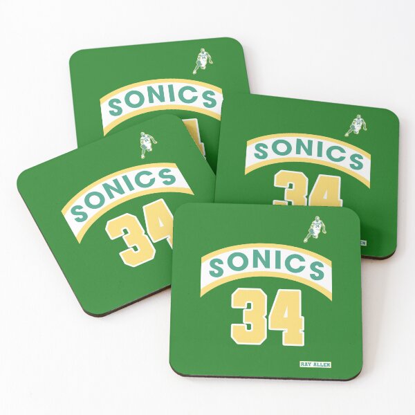 Item preview, Ray Allen Retro Supersonics Jersey 90s Style Fan Art designed and sold by acquiesce13.