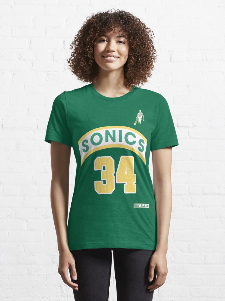 Ray Allen Retro Supersonics Jersey 90s Style Fan Art Essential T-Shirt for  Sale by acquiesce13