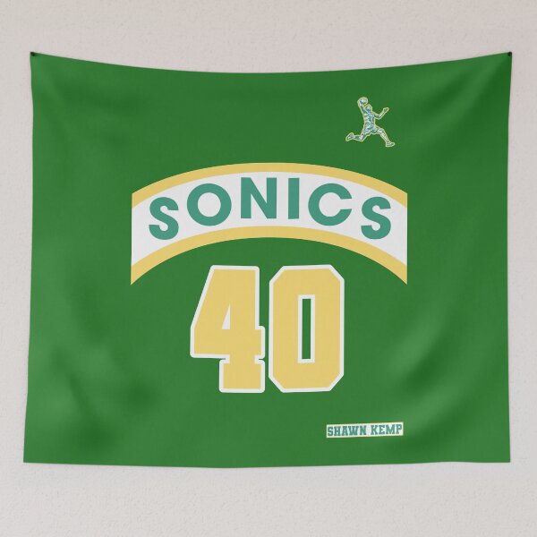 Item preview, Shawn Kemp Retro Supersonics Jersey 90s Style Fan Art designed and sold by acquiesce13.