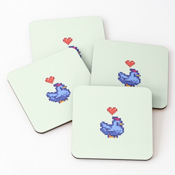Item preview, stardew valley blue chicken and heart designed and sold by juliarturk.