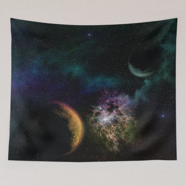 Item preview, Planet of Space, Milky way, dark galaxy, starry black tapestry, trendy home decor art, wall designed and sold by August-E.
