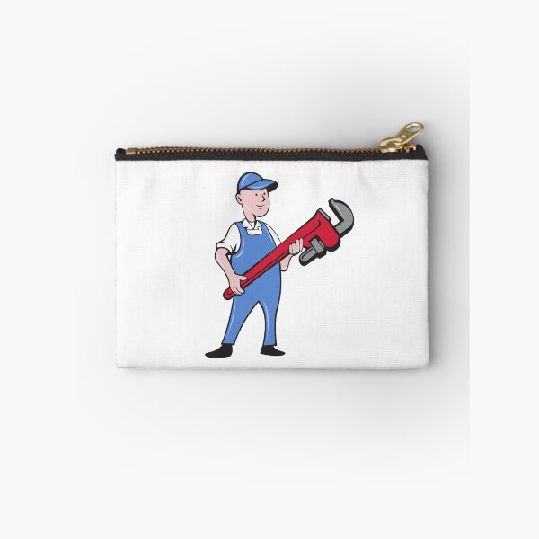 Item preview, Mechanic Cradling Pipe Wrench Cartoon designed and sold by patrimonio.