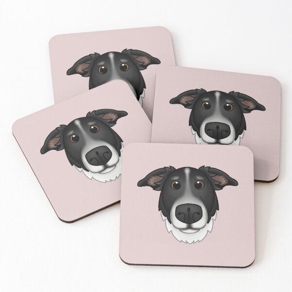 Item preview, Minimalistic Cartoony Border Collie Whippet Mix Drawing designed and sold by pawtraitdreams.
