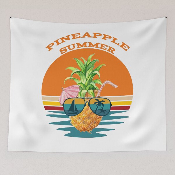 Item preview, Pineapple Summer - Fruit Tropical Drink Sunglasses Sailboat Palm Trees White designed and sold by KeysTreasures.