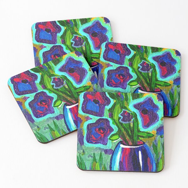 Item preview, Purple Petunias In A Blue Vase designed and sold by Genevieve Esson.