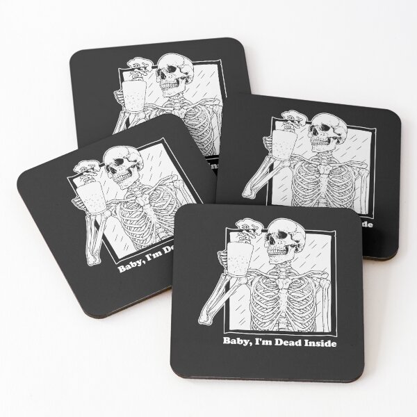 Item preview, Baby I_m Dead Inside Skeleton Coffee Emo Goth Sad Aesthetic  designed and sold by keilacook.