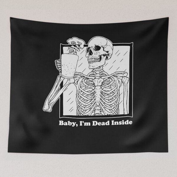 Item preview, Baby I_m Dead Inside Skeleton Coffee Emo Goth Sad Aesthetic  designed and sold by keilacook.