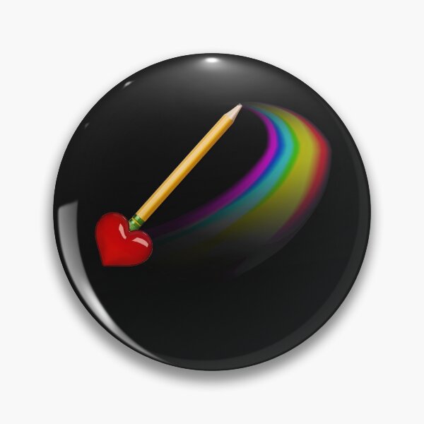 Artikelvorschau, Bleistift Morphing Regenbogen mit einem Herzradierer entworfen und verkauft von GeoTeasters.