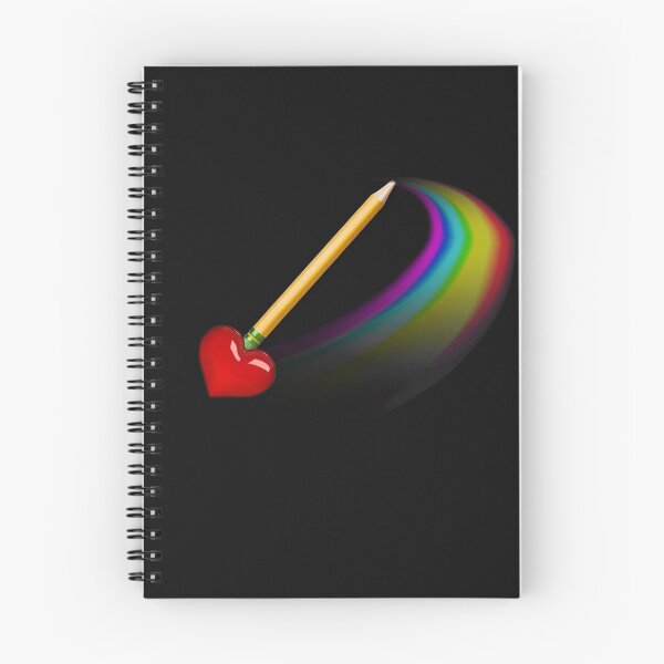 Artikelvorschau, Bleistift Morphing Regenbogen mit einem Herzradierer entworfen und verkauft von GeoTeasters.