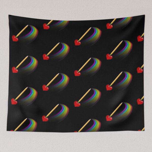 Artikelvorschau, Bleistift Morphing Regenbogen mit einem Herzradierer entworfen und verkauft von GeoTeasters.