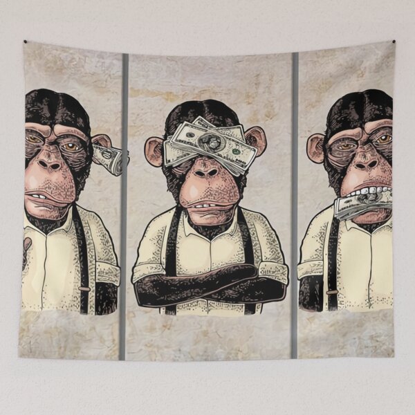 Item preview, Three Wise Monkeys Wall Art designed and sold by xabyalya.