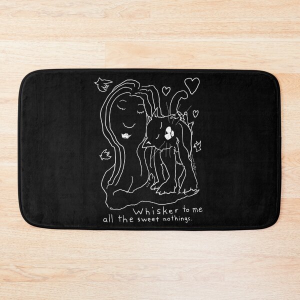 Item preview, Whisker To Me  black and white cat drawing for dark background designed and sold by davidscohen.