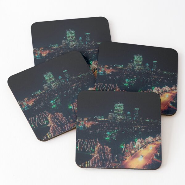 Item preview, Boston Winter Skyline at Night with Christmas Lights designed and sold by Stephen Orsillo.
