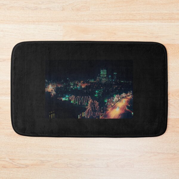 Item preview, Boston Winter Skyline at Night with Christmas Lights designed and sold by Stephen Orsillo.