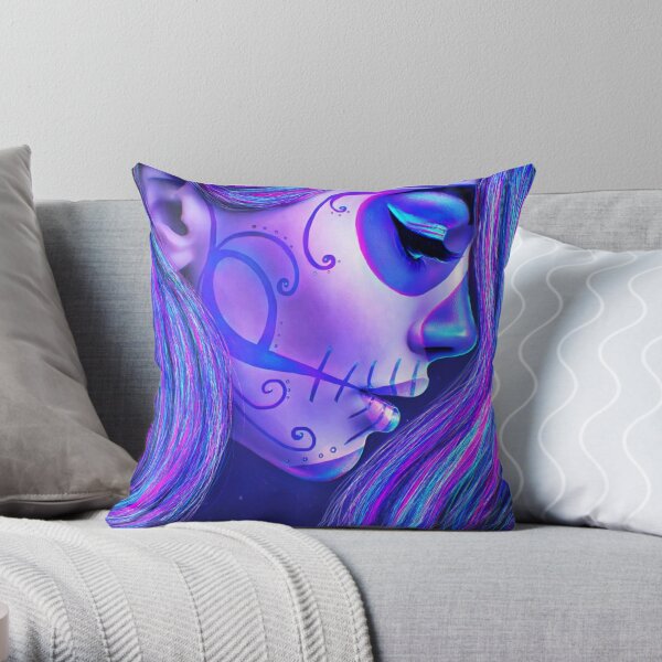 Catrina,Mexican Sugar Skull Lady Throw Pillow for Sale by Gothic