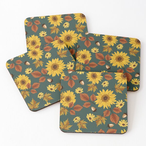 Item preview, Autumn Maple and Sunflower Pattern, Sunflower Seamless Pattern, Sunflower Pattern Design designed and sold by graphic-genie.