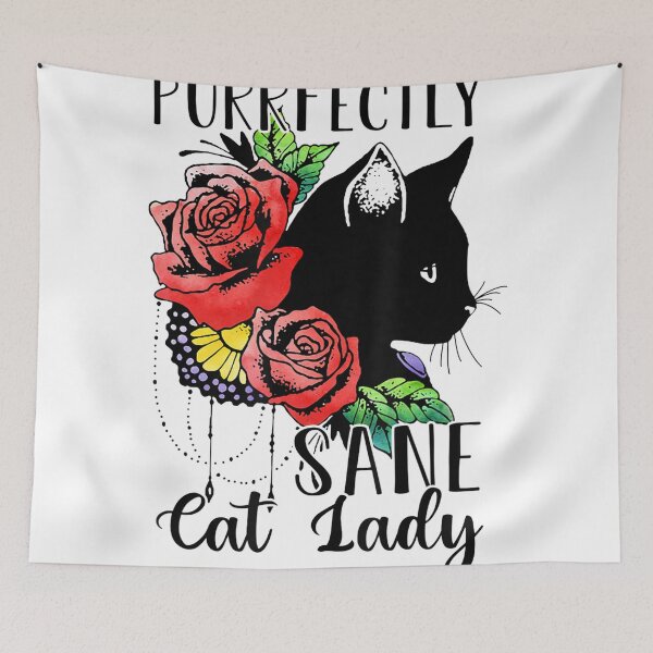 Item preview, Purrfectly Sane Cat Lady Funny Crazy Cat Lady designed and sold by ReyndoLanass.