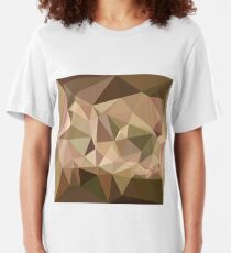Burlywood Abstract Low Polygon Background Slim Fit T-Shirt
