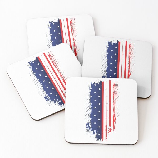 Artikelvorschau, Amerikanische Angelrute in USA-Flagge entworfen und verkauft von soudaniet.
