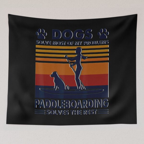 Item preview, Dogs Solve Most Of My Problemes Paddleboarding Vintage Tee designed and sold by BegayStore.